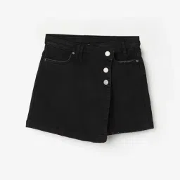 Fame Forever by Lifestyle Kids Black Cotton Regular Fit Skirt-image-43