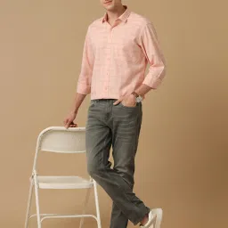 CAVALLO by Linen Club Pink Contemporary Fit Check Shirt image 5