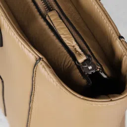 Allen Solly Beige Solid Medium Tote Handbag image 5