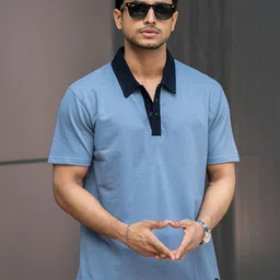 Maniac Polo Collar Slim Fit Cotton T-shirt-picture-30