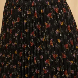 Rare Black Floral Print Skirt image 5