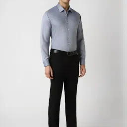 Van Heusen Blue Cotton Slim Fit Texture Shirt image 5