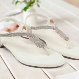 Mochi Women's White Sling Back Sandals-picture-37