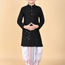 Cae Boys Embroidered Regular Sequinned Kurta with Dhoti Pants-picture-47