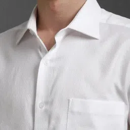 Louis Philippe White Cotton Regular Fit Shirt image 4