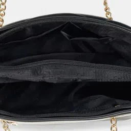 Forever Glam by Pantaloons Black Quilted Tote Handbag image 4