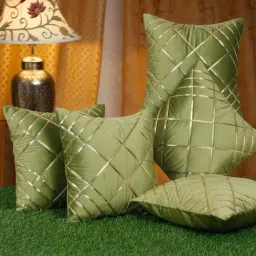 HOSTA HOMES Grey Polyester Cushion Covers - Set of 5-image-55