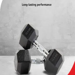 PowerMax Fitness Hexagon Dumbbells 12.5kg Pair for Home and Gym Use image 4