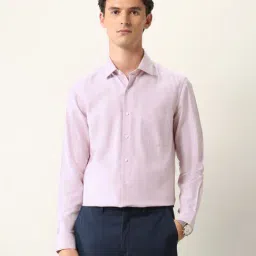 Arrow Pink Cotton Slim Fit Texture Shirt-image-3