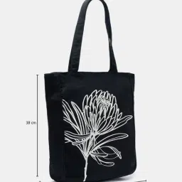 Forever Glam by Pantaloons Black Printed Tote Handbag image 5