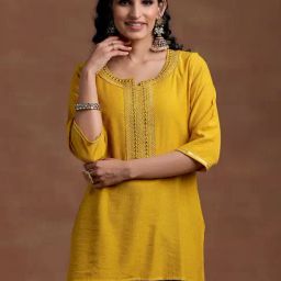 Libas Mustard Embroidered Kurti-picture-47