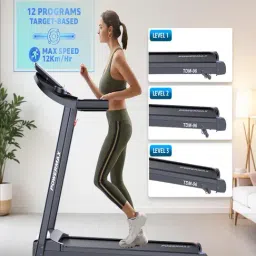 PowerMax Fitness Peak Motorised Treadmill for Home Use with LCD Display & 3 Level Manual Incline image 5