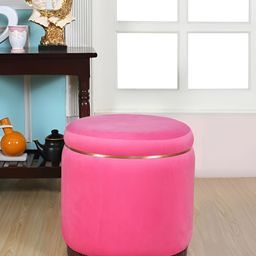 Shadowkart Pink Wooden Mudda Pouffe Ottoman-picture-26