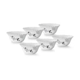 Larah by Borosil White Opalware 6 Piece Veg Bowls Set (210 ml)-image-27