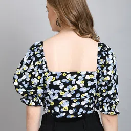 fuchsia PRETTY LOVING THINGFloral Print Crop Top image 4