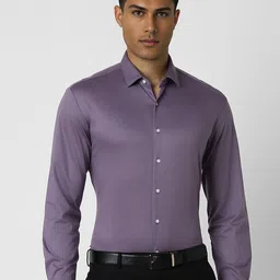 Van Heusen Men Spread Collar Solid Cotton Slim Fit Formal Shirt-picture-14