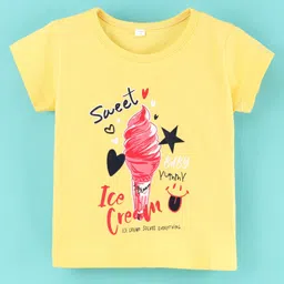 Enfance Half Sleeves Ice Cream Printed Top - Gold-picture-15