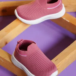 KATS Mesh Detailed Slip On Shoes - Peach-image-9