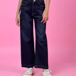 CRIMSOUNE CLUB Cotton Woven Solid Jeans - Navy Blue-picture-41