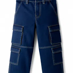 kookie kids india Kookie Kids Denim Full Length Washed Jeans - Blue-picture-14