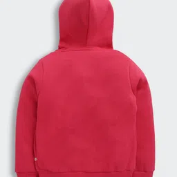 Barbie by Tiny Girl Woven Mattel Featuring Full Sleeves Character Printed Light Winter Hooded Sweatjacket - Hot Pink image 3