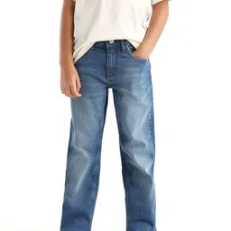 RARE ONES Boys Regular Fit Mid-Rise Light Fade Jeans image 4