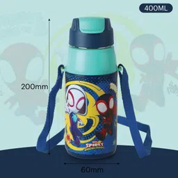 Cello Kidzbee Era Spiderman Web Warriors 3D Print Water Bottle Blue - 400 ml image 3