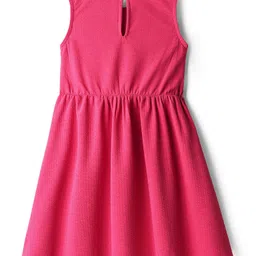 Hola Bonita Knit Full Sleeves Textured Fabric Dress With Jacket - Navy Blue image 4