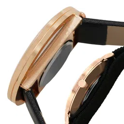 JOKER & WITCH Unisex Black & Rose Gold-Toned Randall & Beth Couple Watch Gift Set JWCW155 image 2