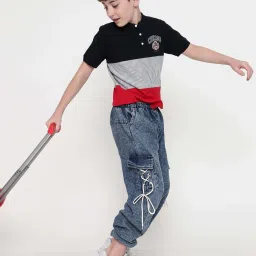 Octave Kids Brick Cotton Color Block T-Shirt image 5