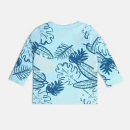 MINIKLUB Boys Blue & Oatmeal Marl Printed Full Sleeves T-Shirt image 5