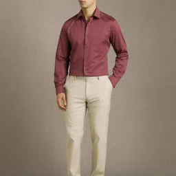 Louis Philippe Maroon Regular Fit Printed Shirt image 5