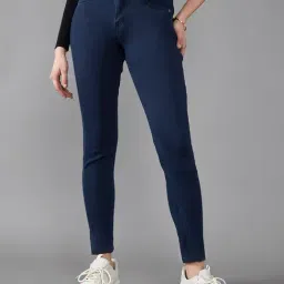DOLCE CRUDO Dark Blue Denim Skinny Fit Mid Rise Jeans-picture-21