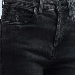 U.S. Polo Assn. Black Flared Fit High Rise Jeans image 5