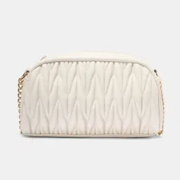 Forever Glam by Pantaloons Off White Quilted Sling Handbag-picture-10