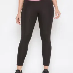 Clovia Black & Pink Slim Fit Tights-picture-15