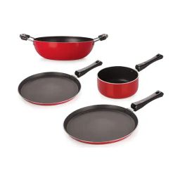 Nirlon Non-Stick Red Aluminium Gas Comaptible Kitchenware Utencil Set-picture-13