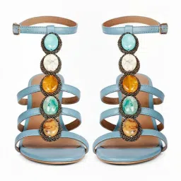 Saint G Women's Blue Ankle Strap Stilettos image 5