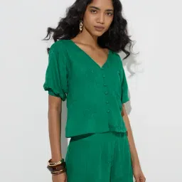 LOV by Westside Green Floral Embroidered Top-picture-25