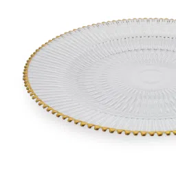 Pure Home and Living Transparent Glass Textured Dinner Plates image 5
