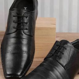 Mochi Men's Black Derby Shoes-picture-41
