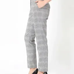 RAREISM Black Polyester Checked Trousers image 4