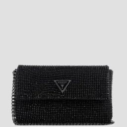 Guess Black Embellished Zalina Flap Clutch-picture-11