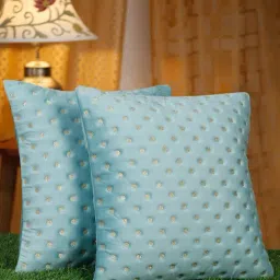 HOSTA HOMES Green Polyester Cushion Covers - Set of 2-image-8