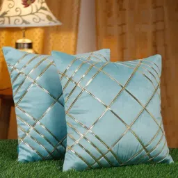 HOSTA HOMES Brown Polyester Cushion Covers - Set of 2-image-2