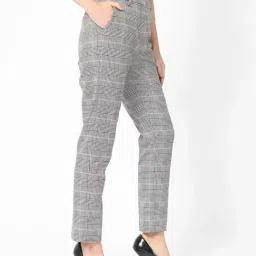 RAREISM Black Polyester Checked Trousers image 3
