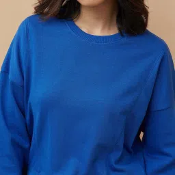 Ginger by Lifestyle Blue Cotton Sweatshirt image 5