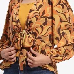 MADAME Yellow Printed Top image 5
