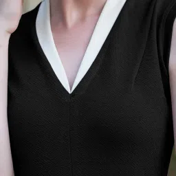 SELVIA Black Regular Fit A Line Dress image 5