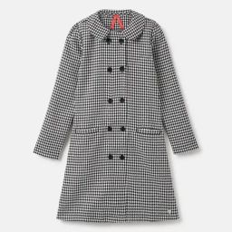 Blue Giraffe Girls White Polyester Checked Dress-picture-15